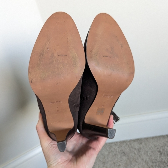 Coach Jessie Suede Silky Nappa Tassel Chestnut Brown Boots sz 7 - Picture 8 of 11